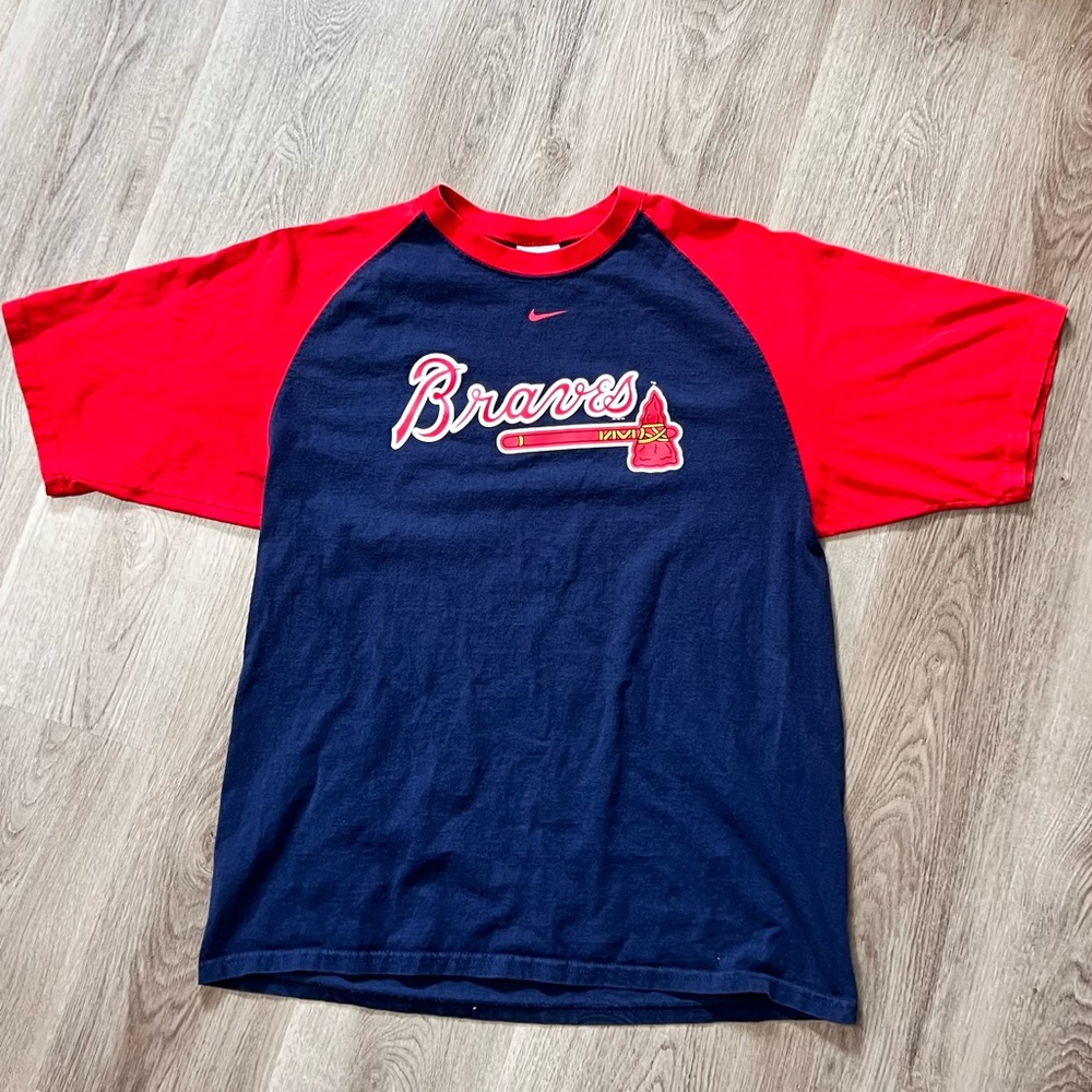 Nike Red and Blue Braves Shirt